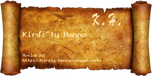 Király Hanna névjegykártya