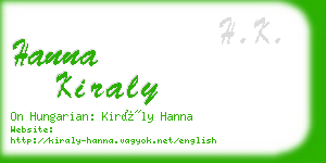 hanna kiraly business card